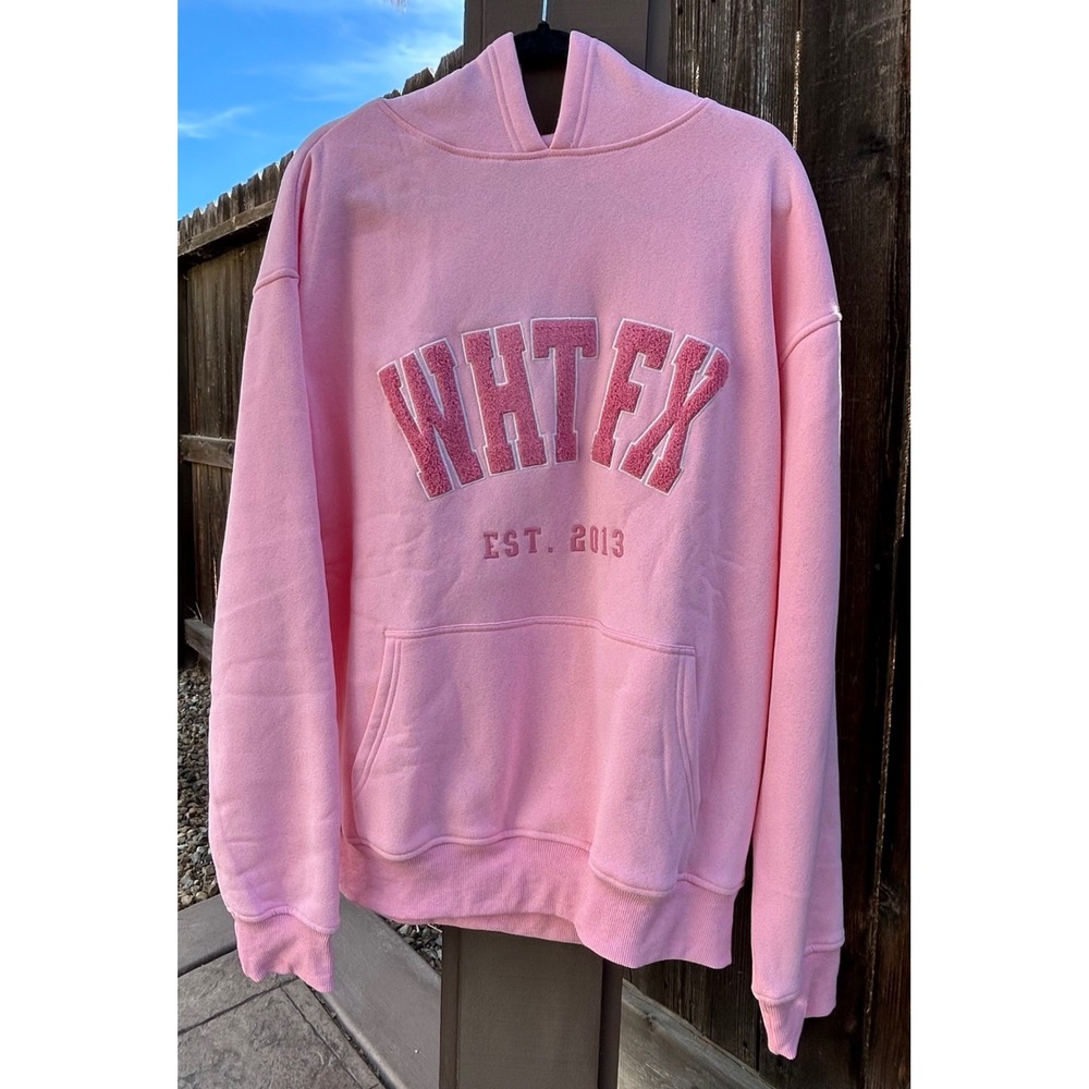 White Fox Give It Away Oversized Hoodie Pink M/L NWT Embroidered WHT FX